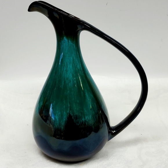 - Vintage BlueMountain Pottery red-ware glazed handled  pitcher - Picture 1 of 7
